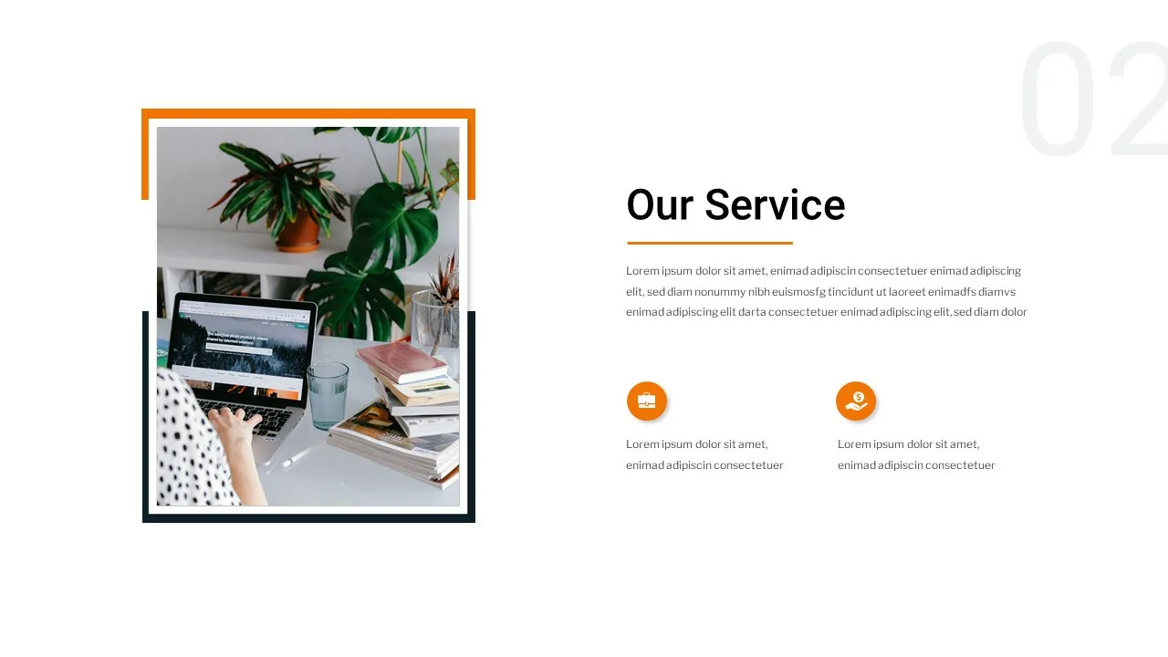 Our services Slide Of Minimalist Business Template