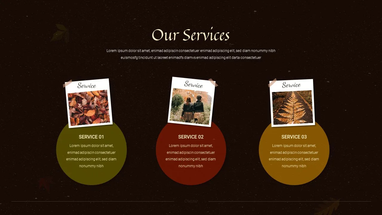 Our services slide for google slides Autumn presentation template
