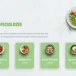 Our special dishes slide with images and pricing for organic food google slides theme