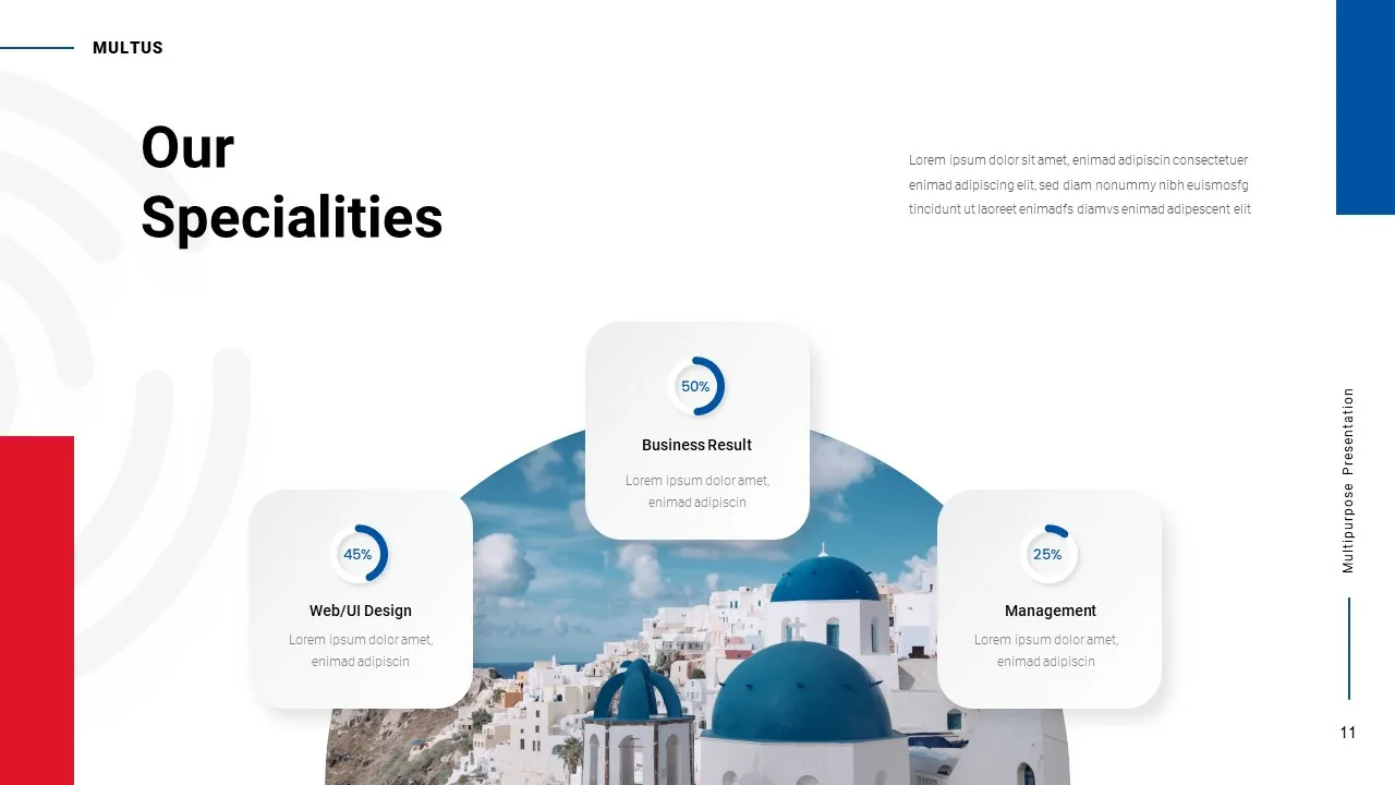 Our specialties slide of google slides multipurpose presentation template