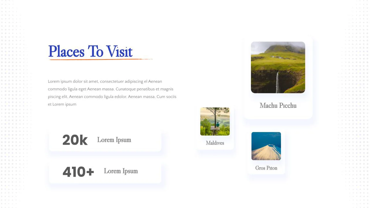 Places to visit theme slide for Travel google slides template