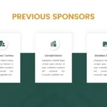 Previous sponsors details slide with infographics for google slides sponsorship pitch deck template