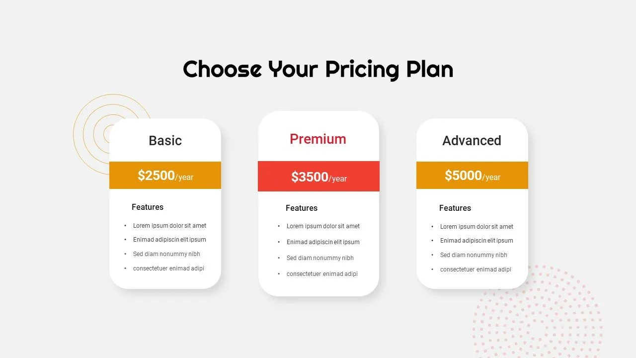 Pricing Plan Slide of School Presentation Templates for Google Slides