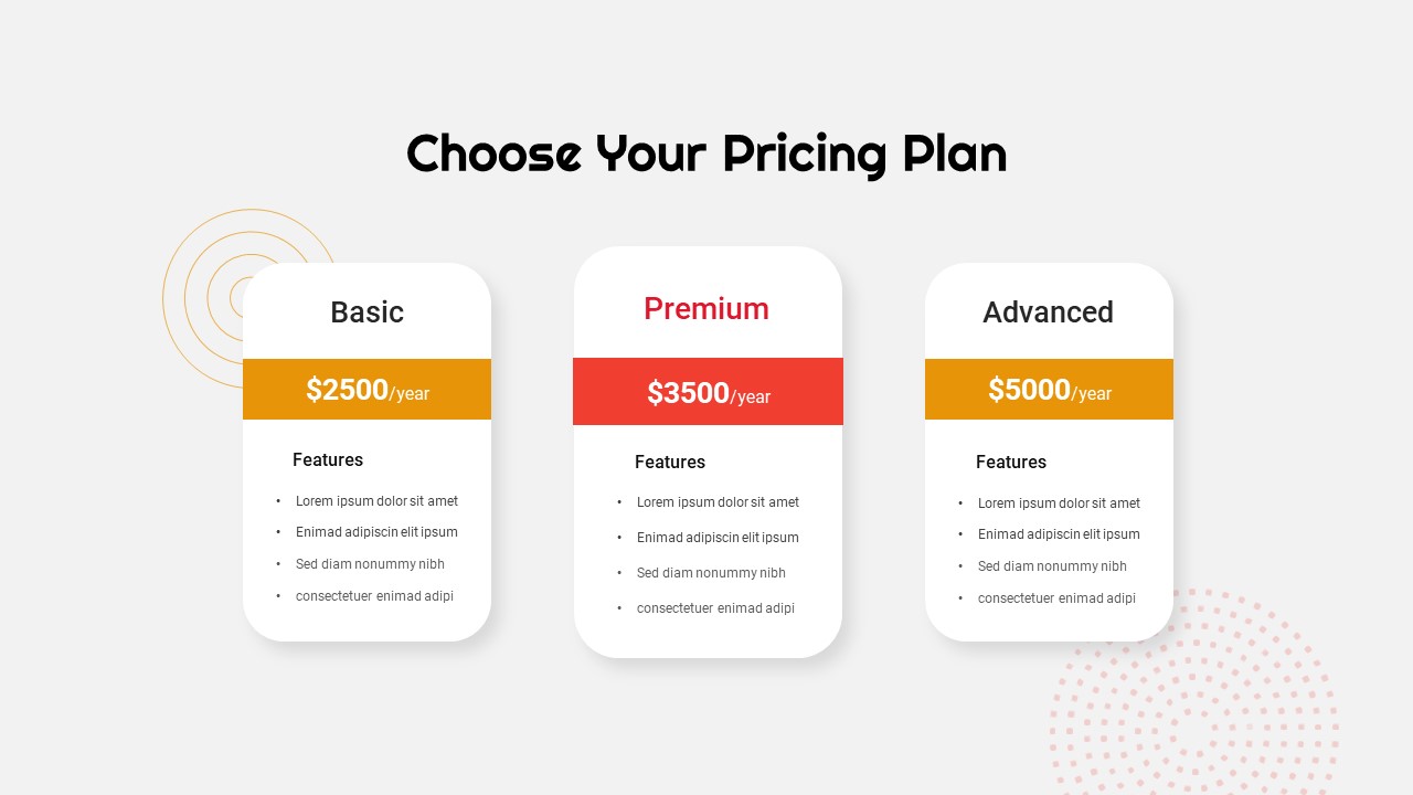 Pricing Plan Slide of School Presentation Templates for Google Slides
