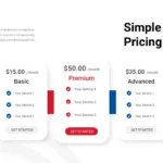 Pricing plan slide of multipurpose presentation template for google slides