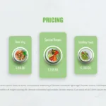 Pricing slide with image of dishes for organic food template for google slides