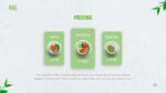 Pricing slide with image of dishes for organic food template for google slides