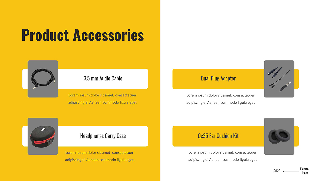 Product Accessories Slide of Google Slides Product Pitch Presentation