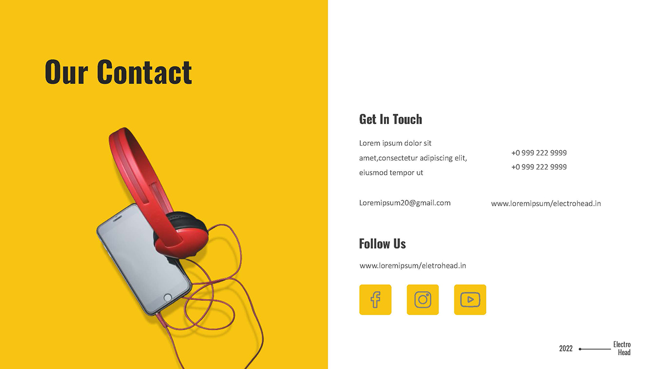 Product Slide Pitch Deck for Google Slides Contact Us Slide