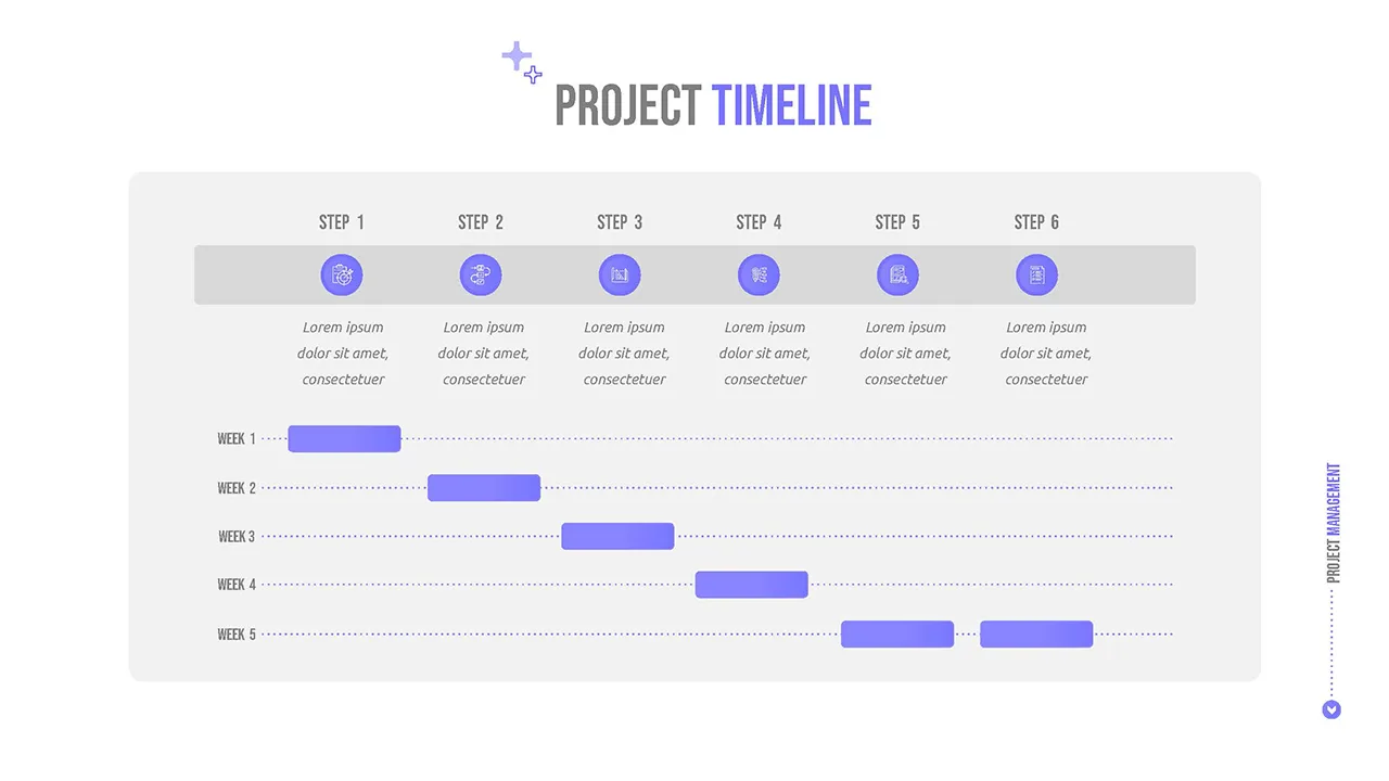 Project management google slides template project timeline slide with infographics