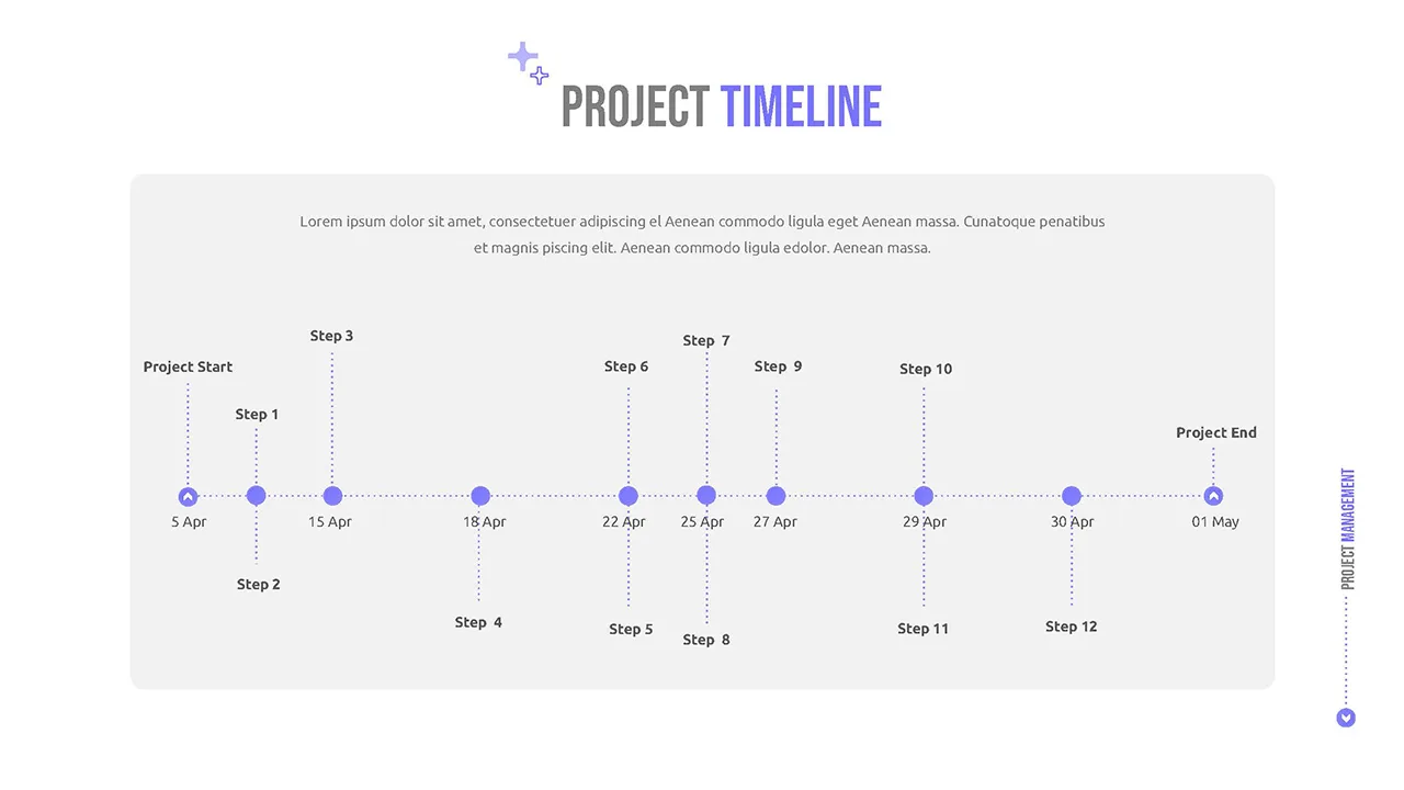Project timeline slide for project management presentation google slides template