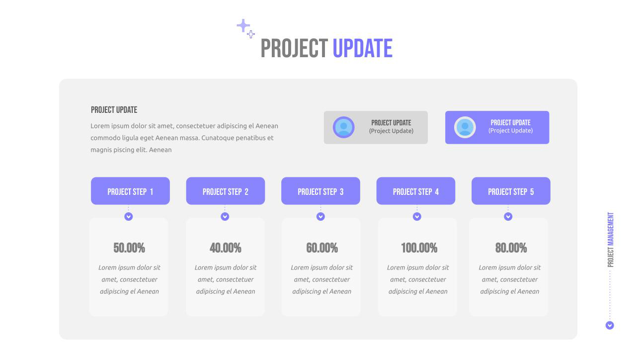 Project update slide for project plan google slides template