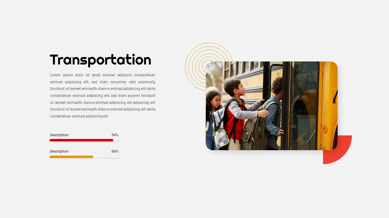 School Google Slides Themes Transportation Facilities Slide