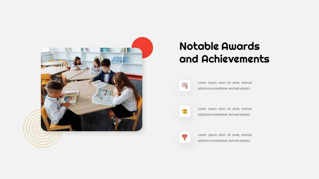 School Slides Template Notable Awards and Achievements Slide