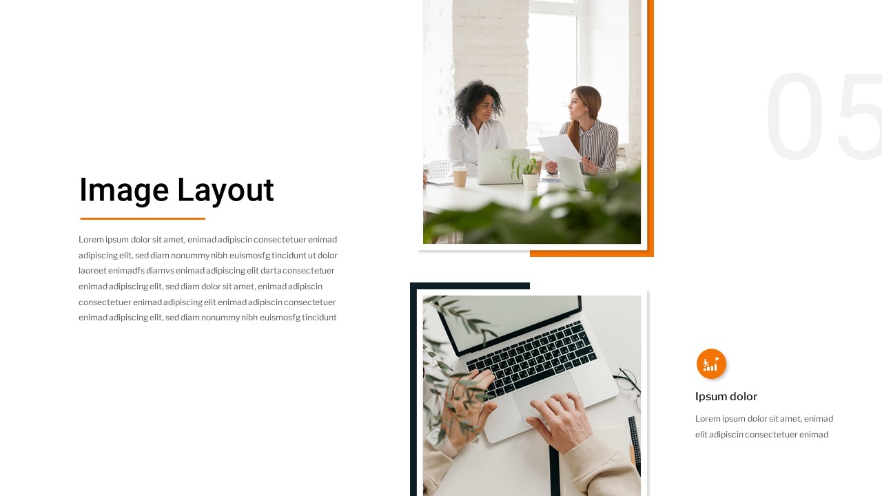 Free google slides themes of minimalist business presentation with 2 images