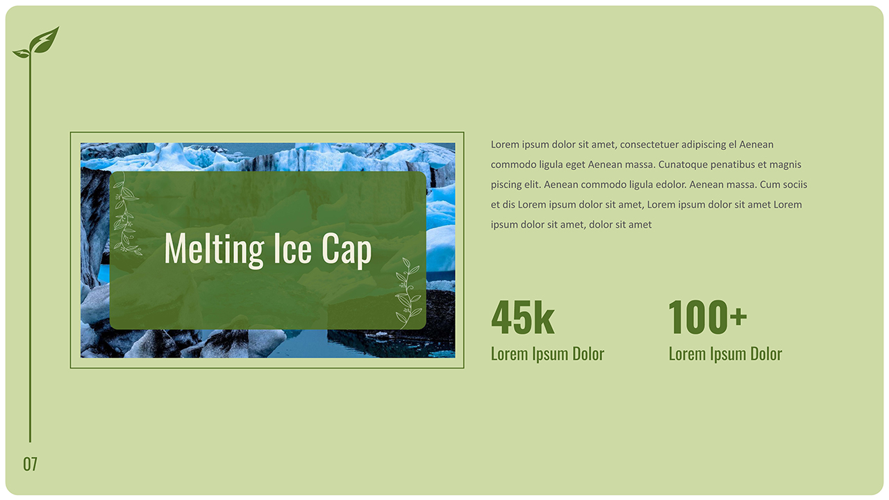 Slides on Environment Focusing Melting of Ice Cap
