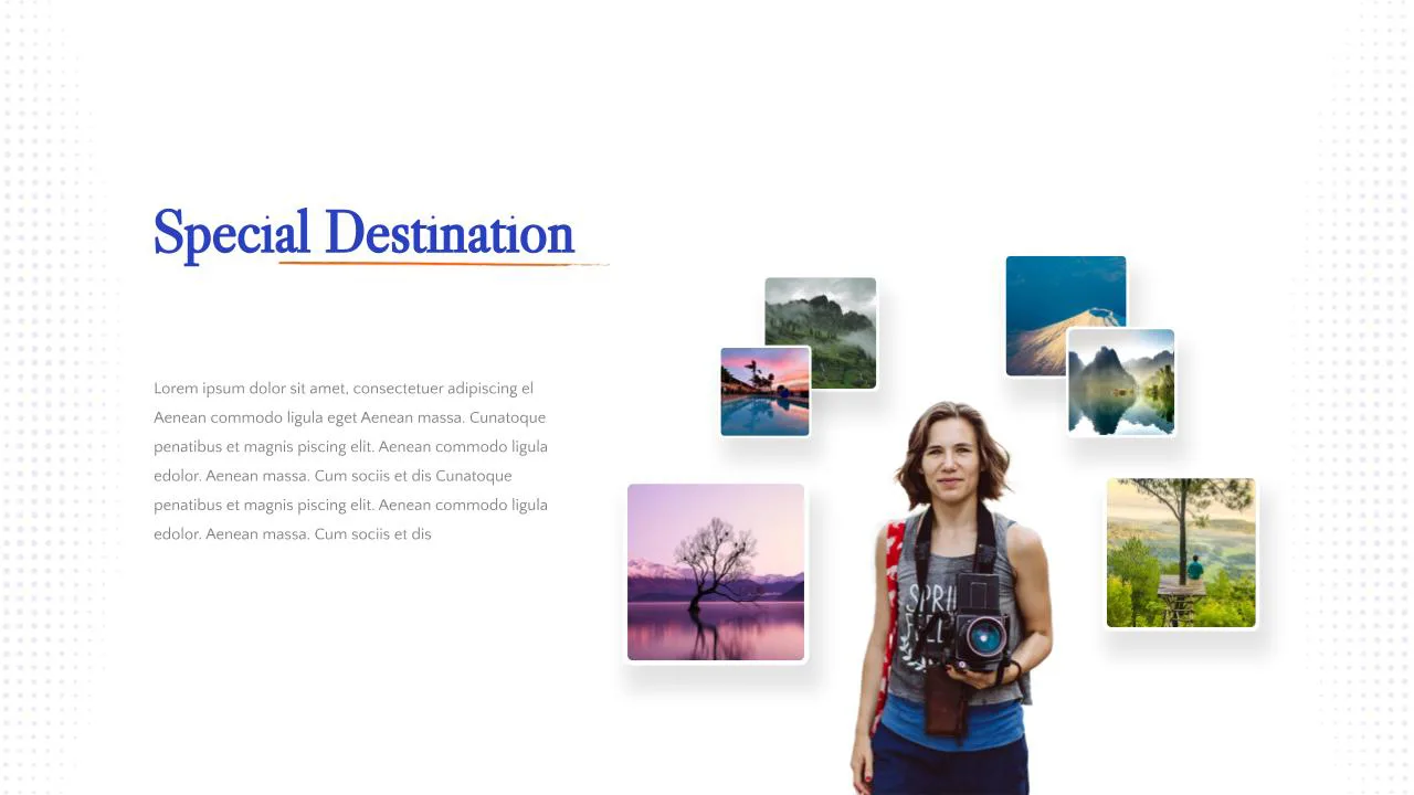Special destination slide with images for Travel brochure google slides template