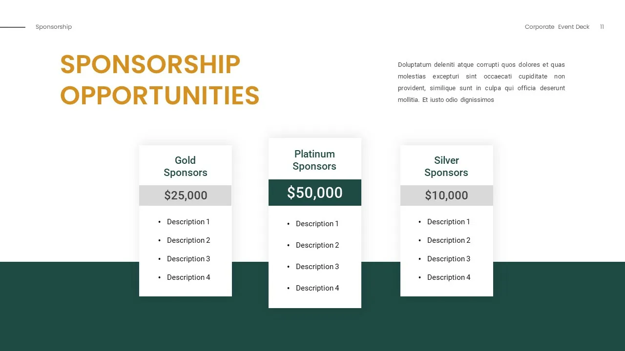Sponsorship opportunities presentation template for google slides