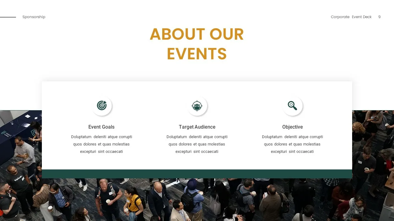 Sponsorship slide deck template for google slides event details theme