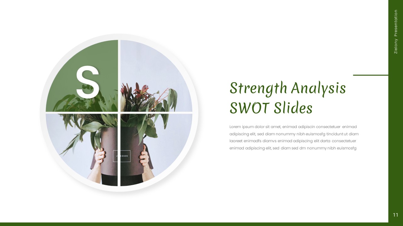 Strength Analysis Slide of SWOT Slides for Nature Google Slides Themes