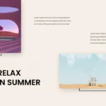 Summer slides presentation template for google slides with two creative images