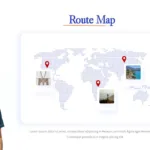 Travel theme google slides template route map slide with images