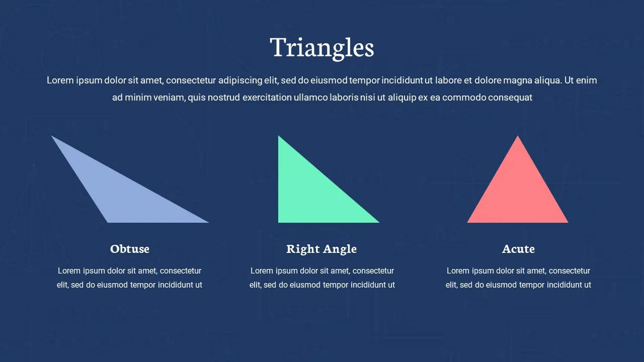 Triangles Classification Slide of Math Themed Google Slides Template