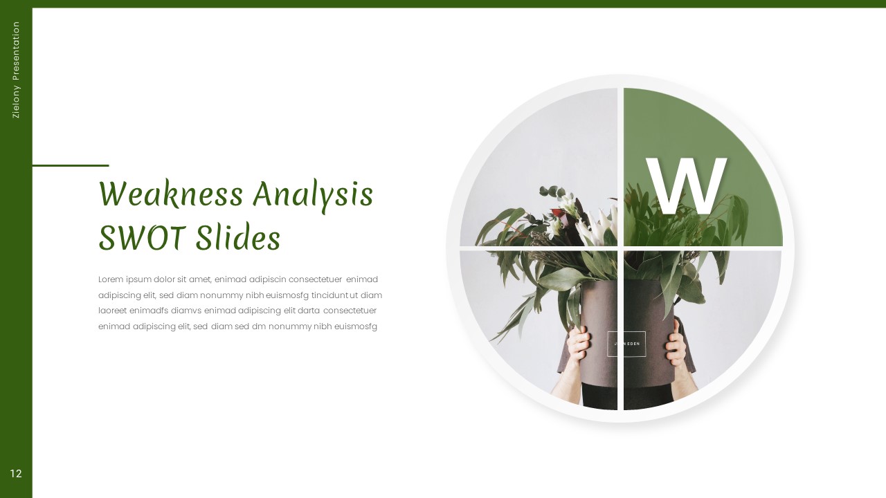 Weakness Analysis Slide of Google Slides Nature Theme Template