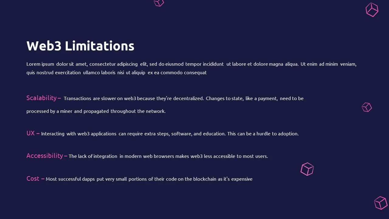 What is Web 3.0 and Web3 Limitations Slide for Presentation
