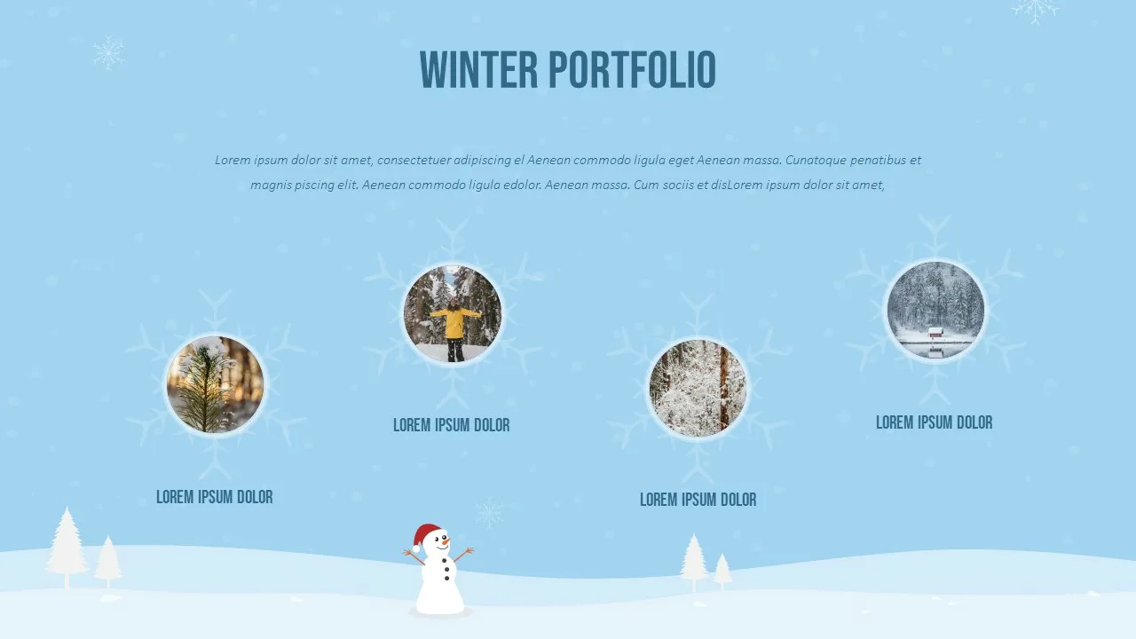 Winter Portfolio Slide of Free Winter Google Slides Template