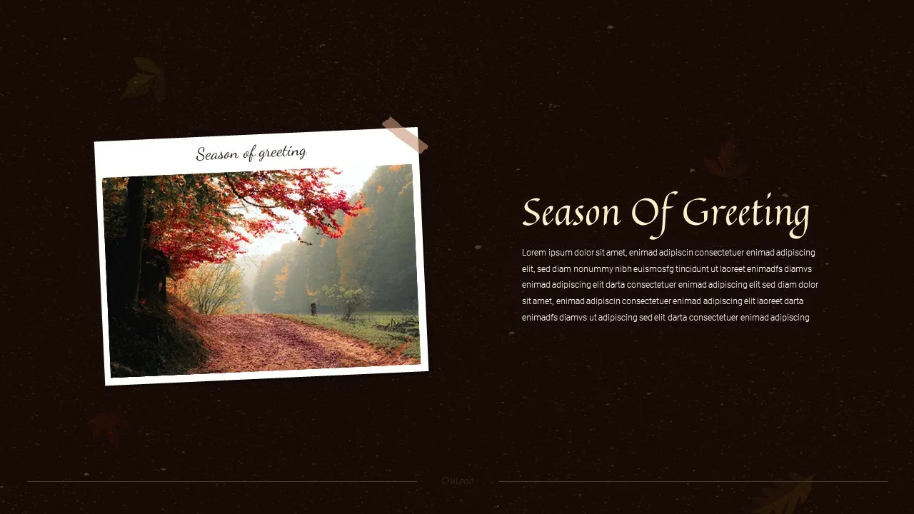 autumn google slides template for presentation with a vibrant background image