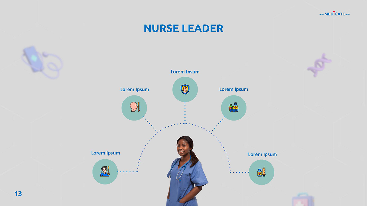 Google slides Nurse infographic template SlideKit