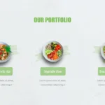 our portfolio slide with dish images for organic food google slides template