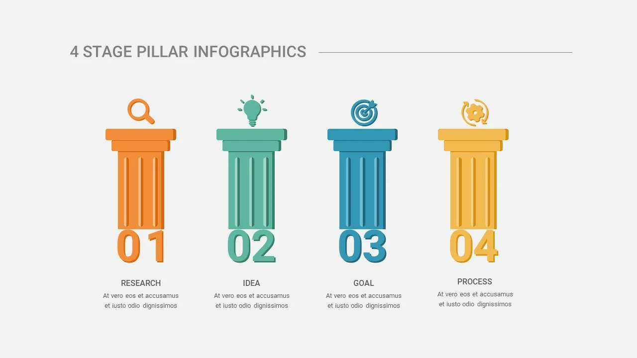 4 Pillar Infographic for Google Slides