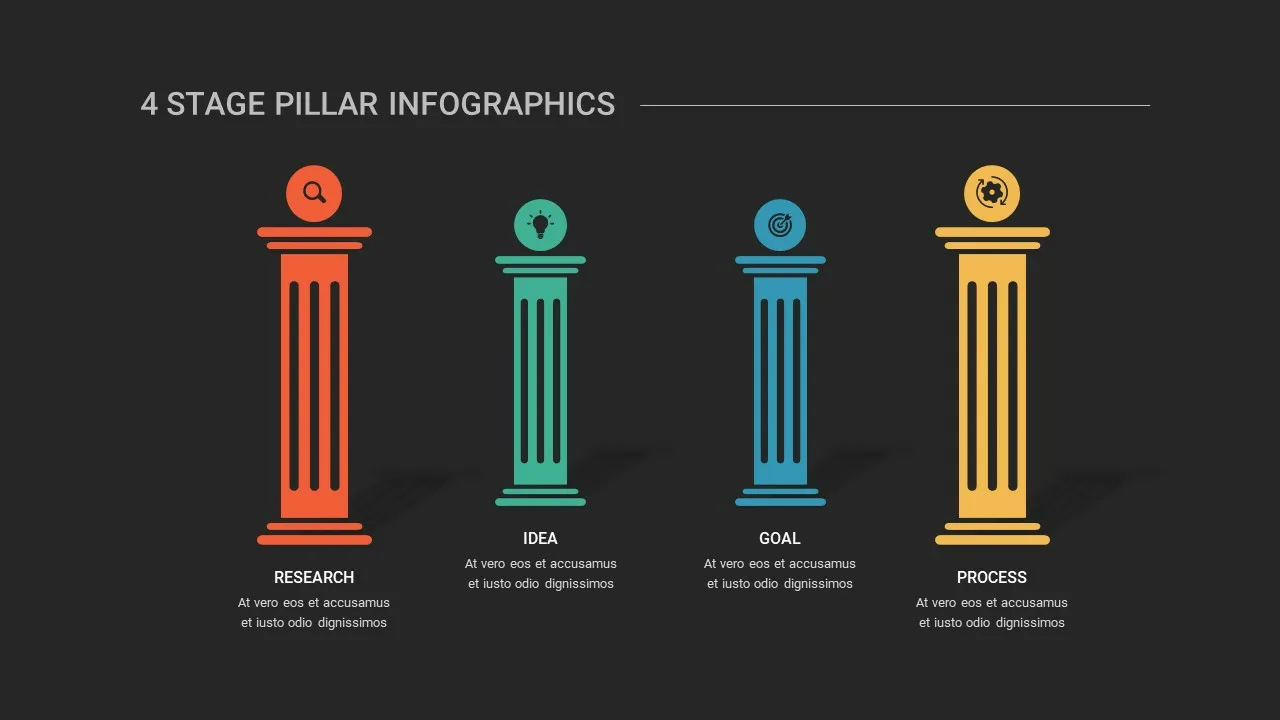 4 Pillars Slide for Business Presentations