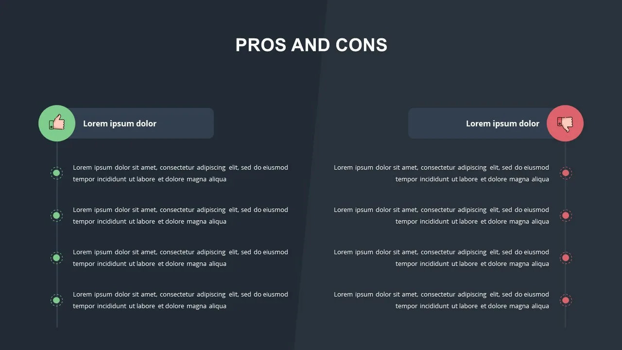 4 Step Pros and Cons Slide for Presentation