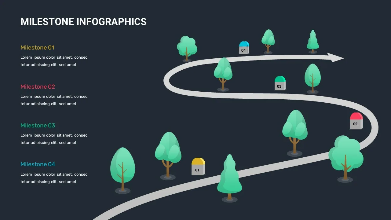 4 Steps Milestone Infographic Template