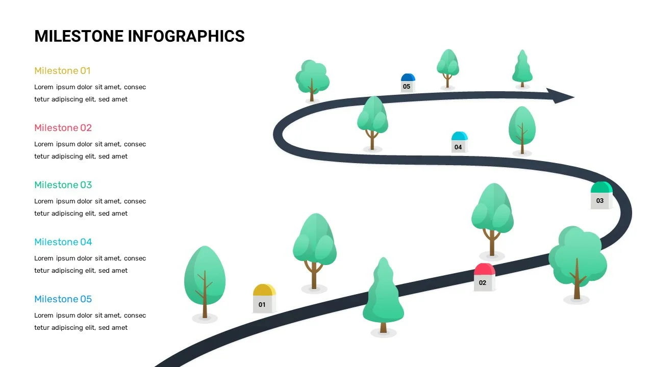 5 Milestones Slide Template for Google Slides