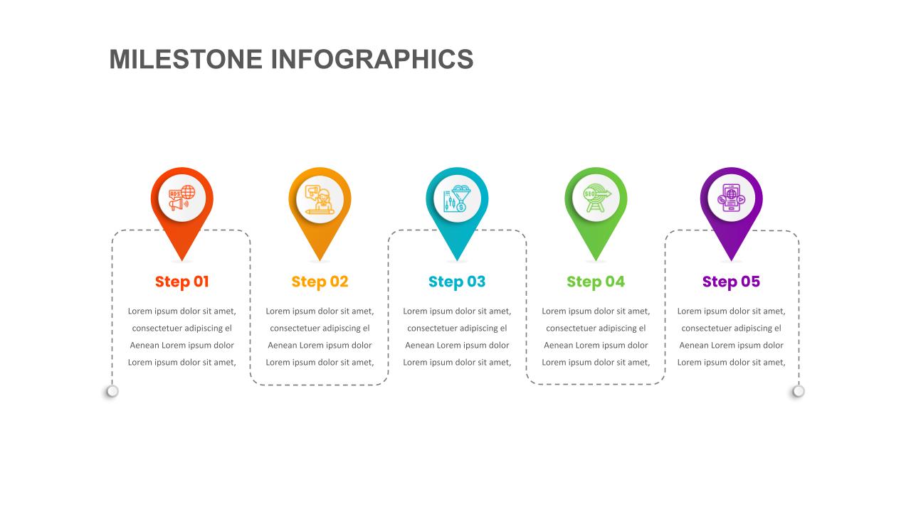 5 Step Milestone Template Ppt