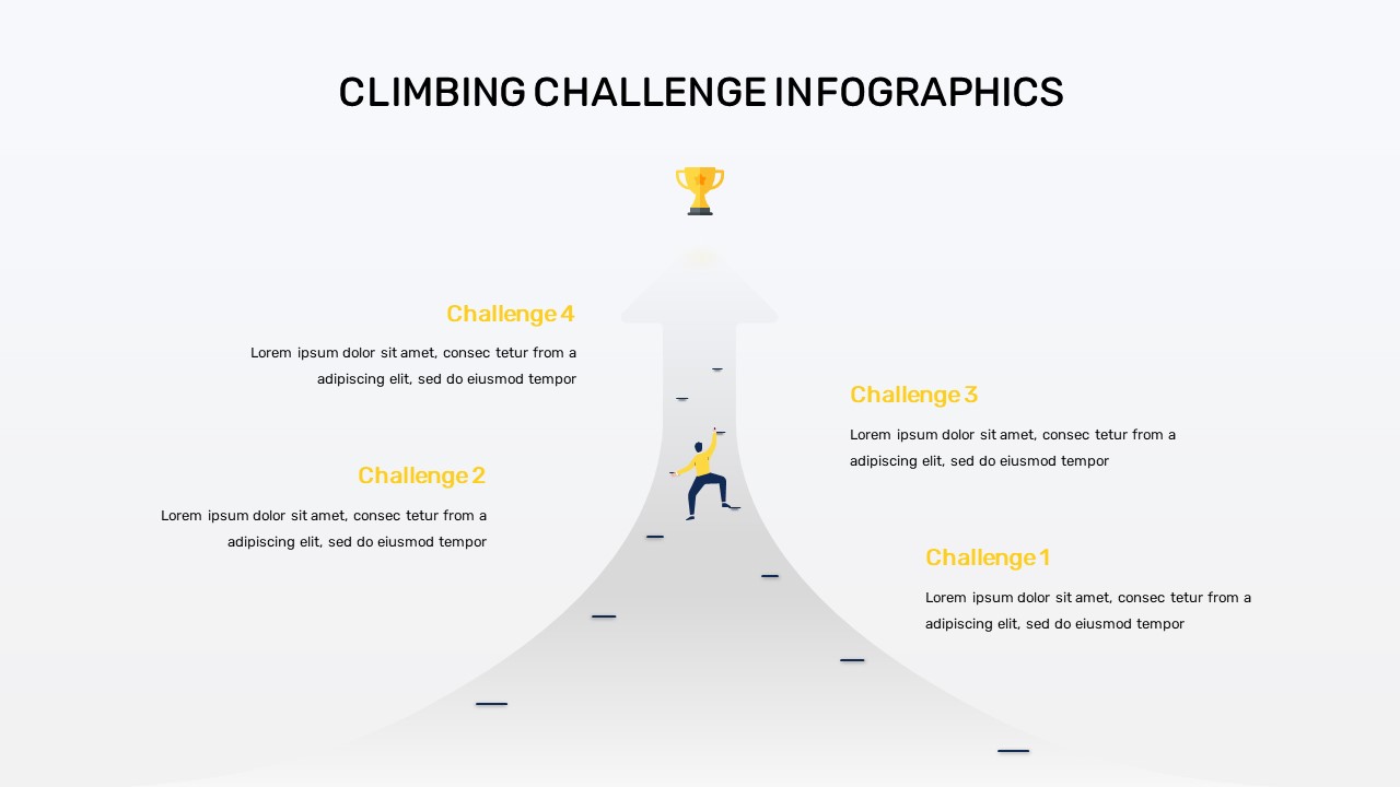 Climbing Challenges Slide Template for PowerPoint