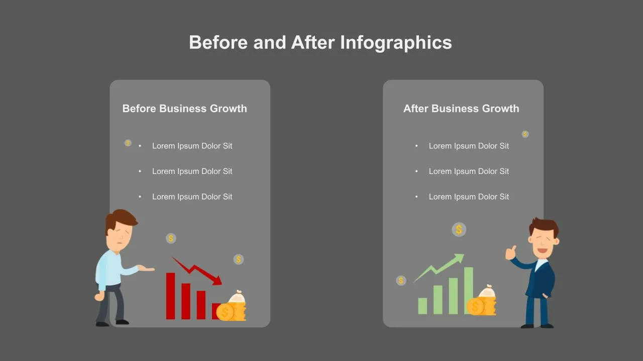 Dark Theme Before and After Slides