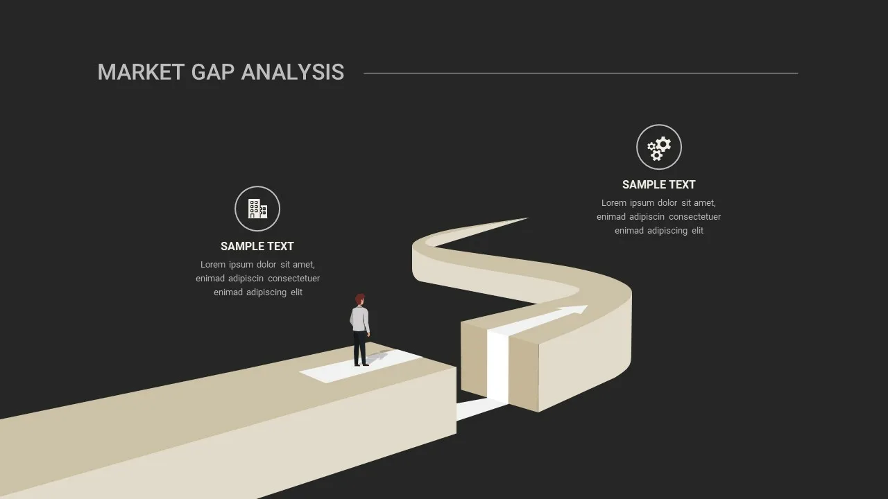 Gap Analysis Templates for Google Slides having a Dark Theme