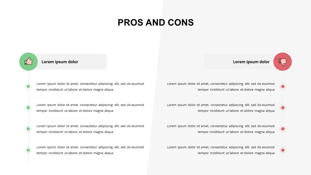 Pros and Cons Infographic Template for Google Slides