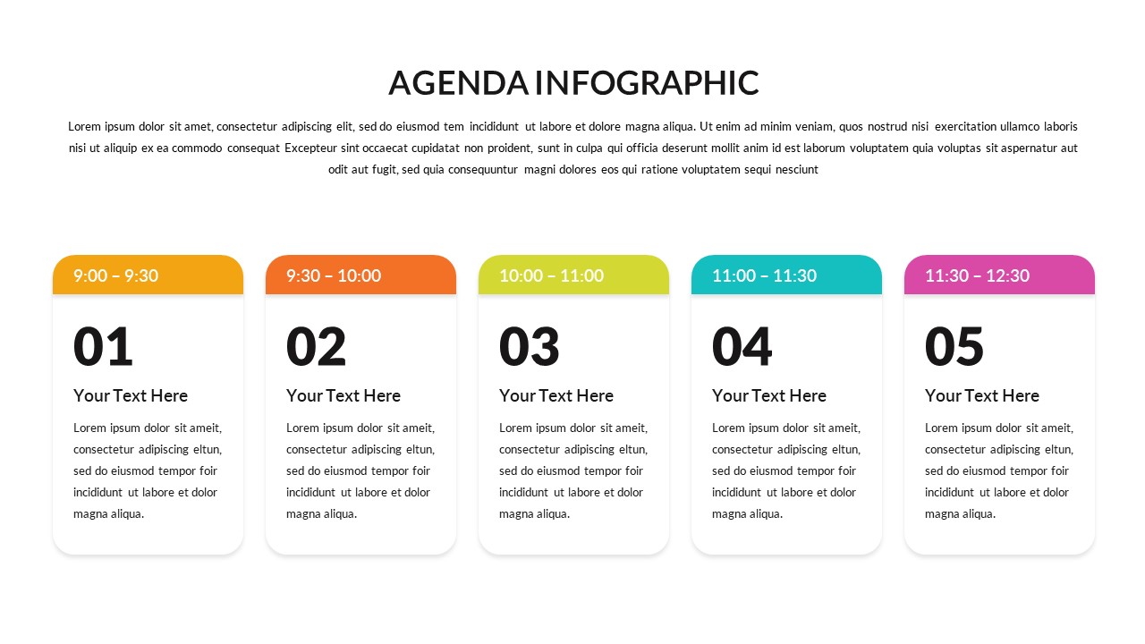 5 Column Agenda Slide Template