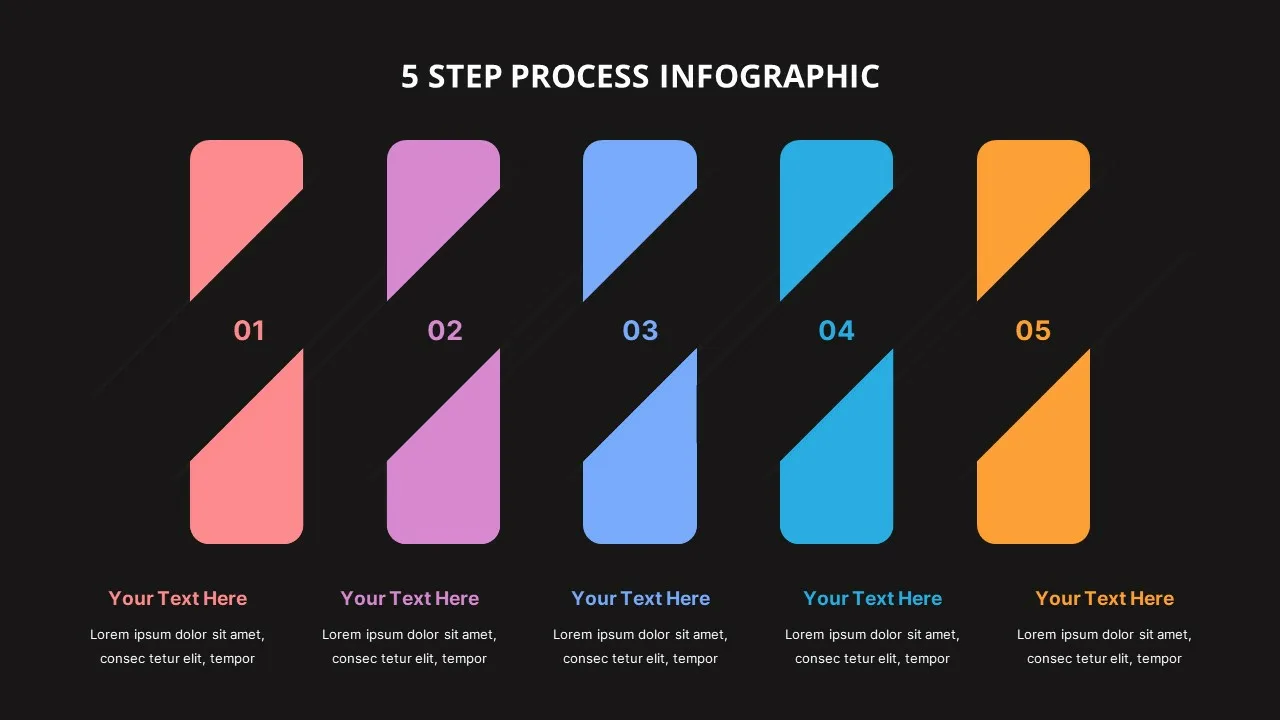5 Stage Process Flow Diagram Template