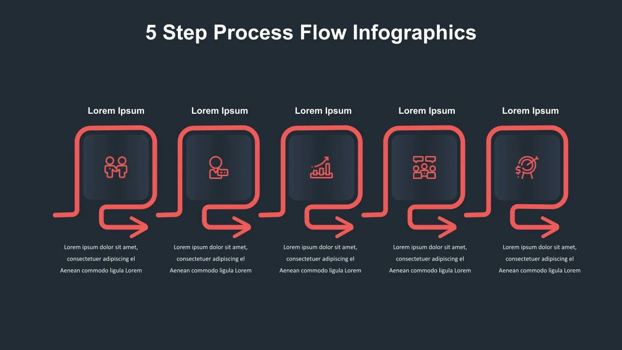 5 Step Process Flow Infographic for Google Slides