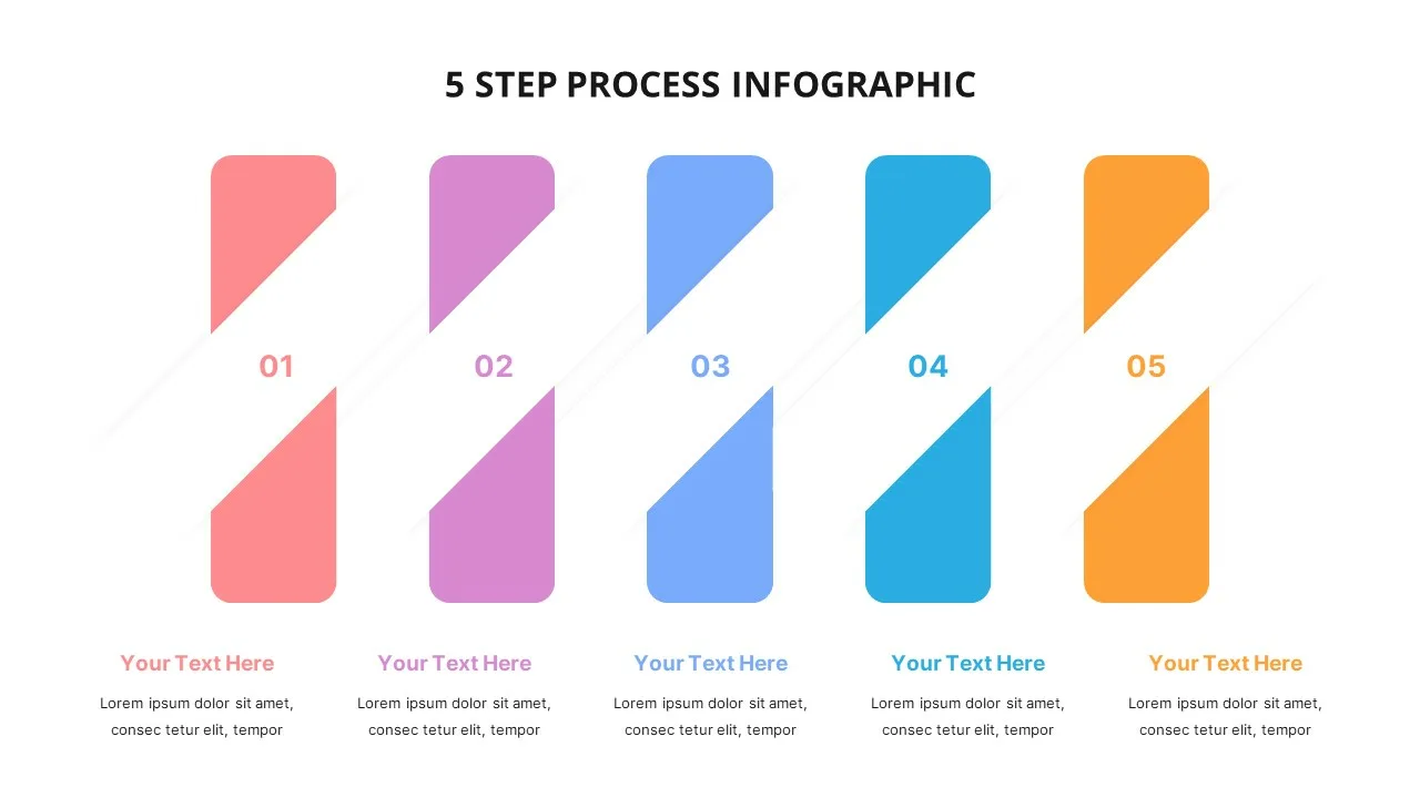 5 Step Process Flow Slides for Presentation