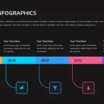 5 Steps Dark Theme Timeline Slide