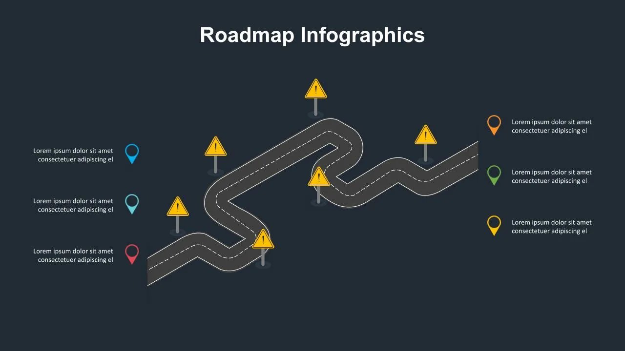 6 Milestones Road Map Presentation Slide