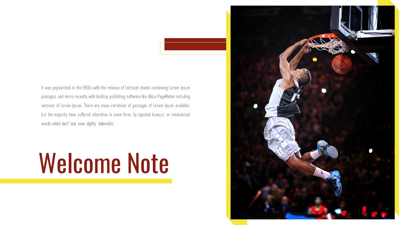 Basketball Slide Template Welcome Slide